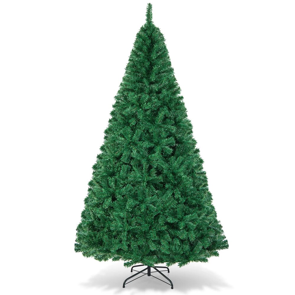 Costway - 8Ft Artificial PVC Christmas Tree Stand Indoor Outdoor - Green