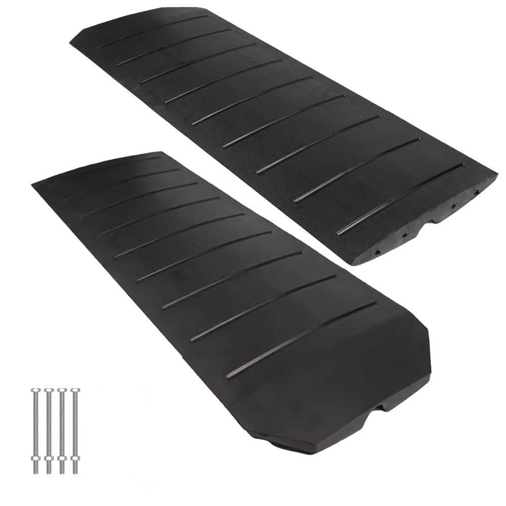 WKINGBOOM All-Black Low Profile Rubber Threshold Ramps - 2 Pack