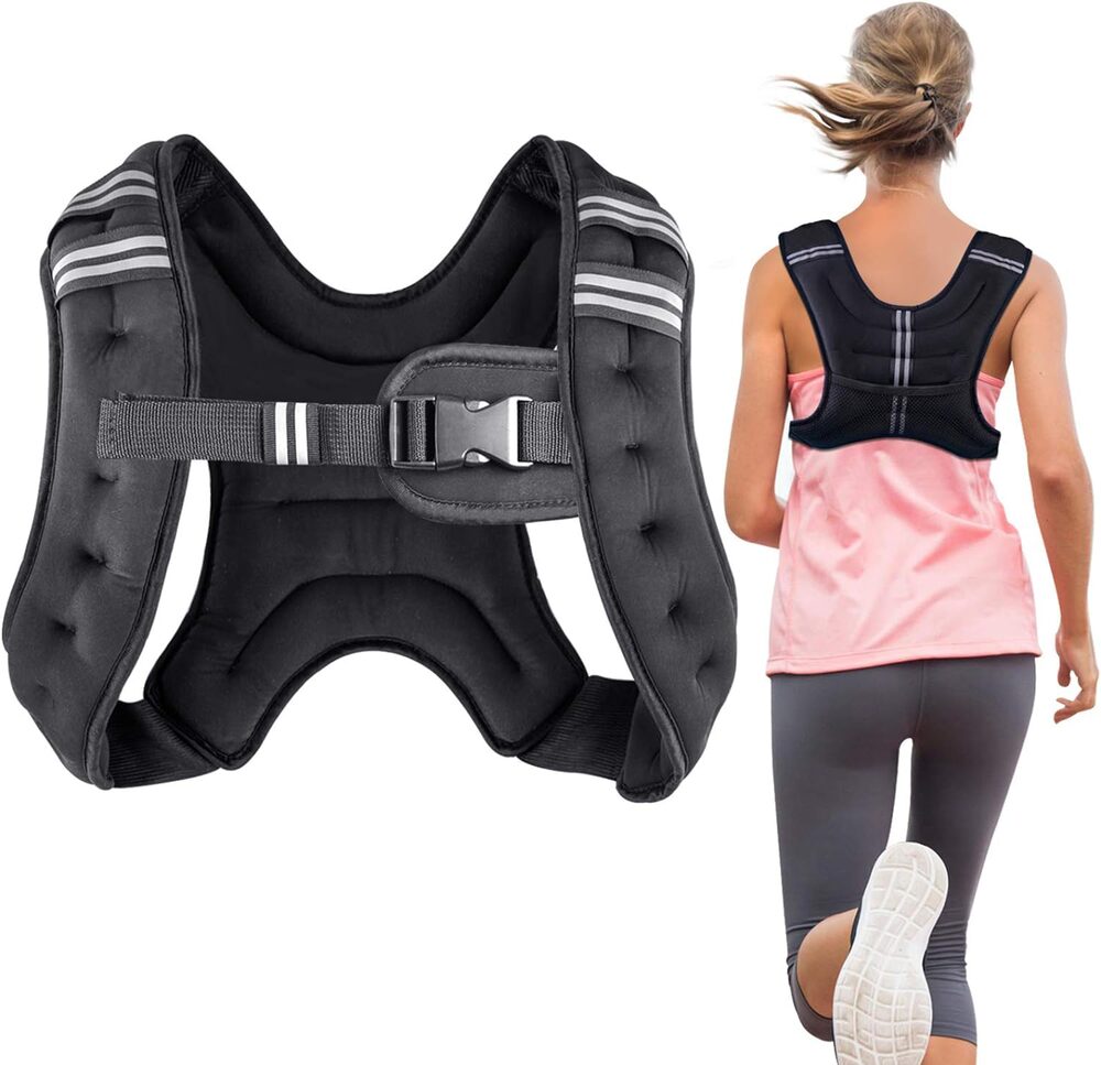 Henkelion Weighted Vest, 12 lb - Black, Removable Weights