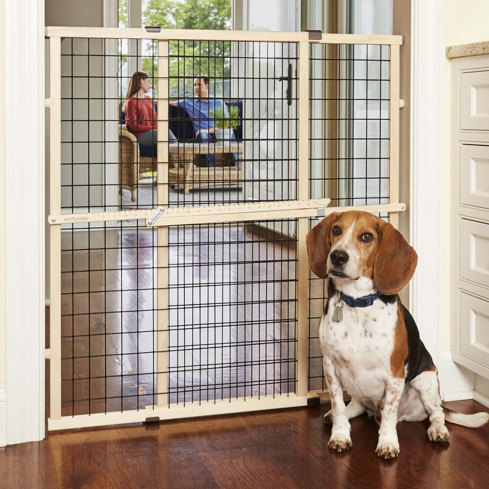 MYPET Wire Mesh Pet Gate, 37" H - Pressure Mounted