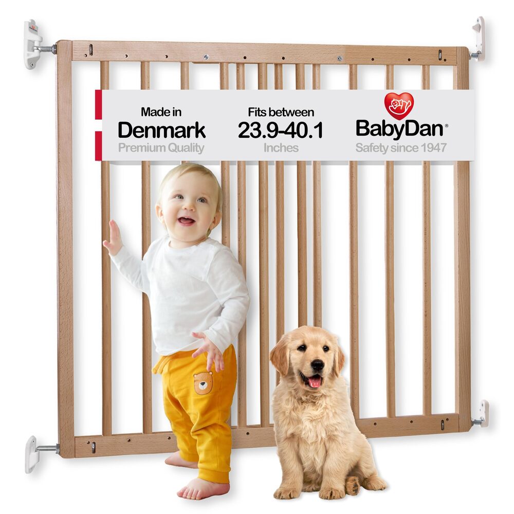 BabyDan MultiDan Extendable Stair Gate, 23.9"–40" - Wood
