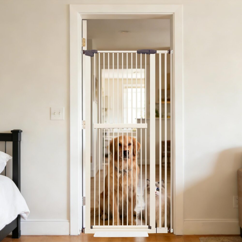 Lumizone Extra Tall Pet Gate, 61" High - Cream