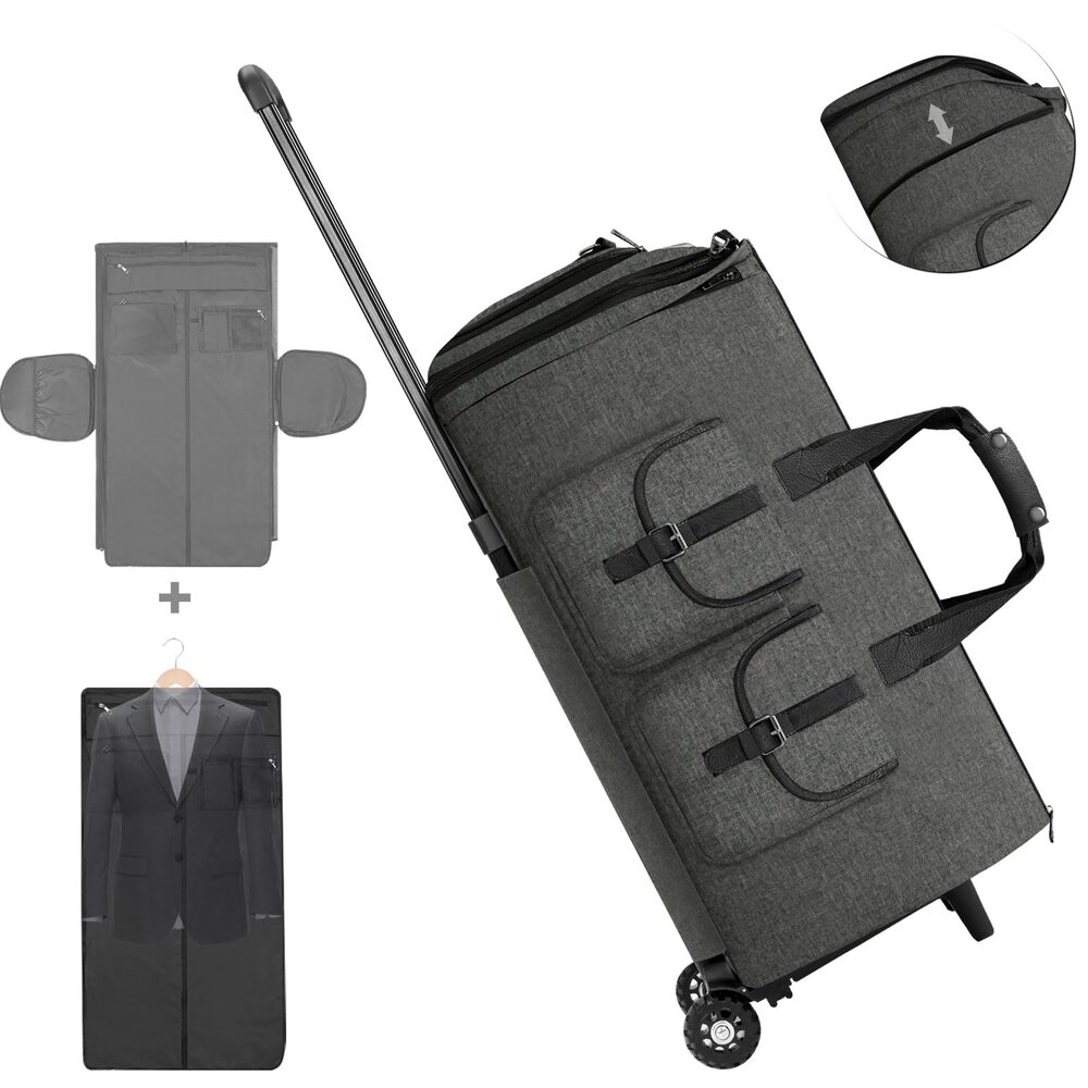 LemoHome Garment Bag with Wheels - Carry-On Duffel