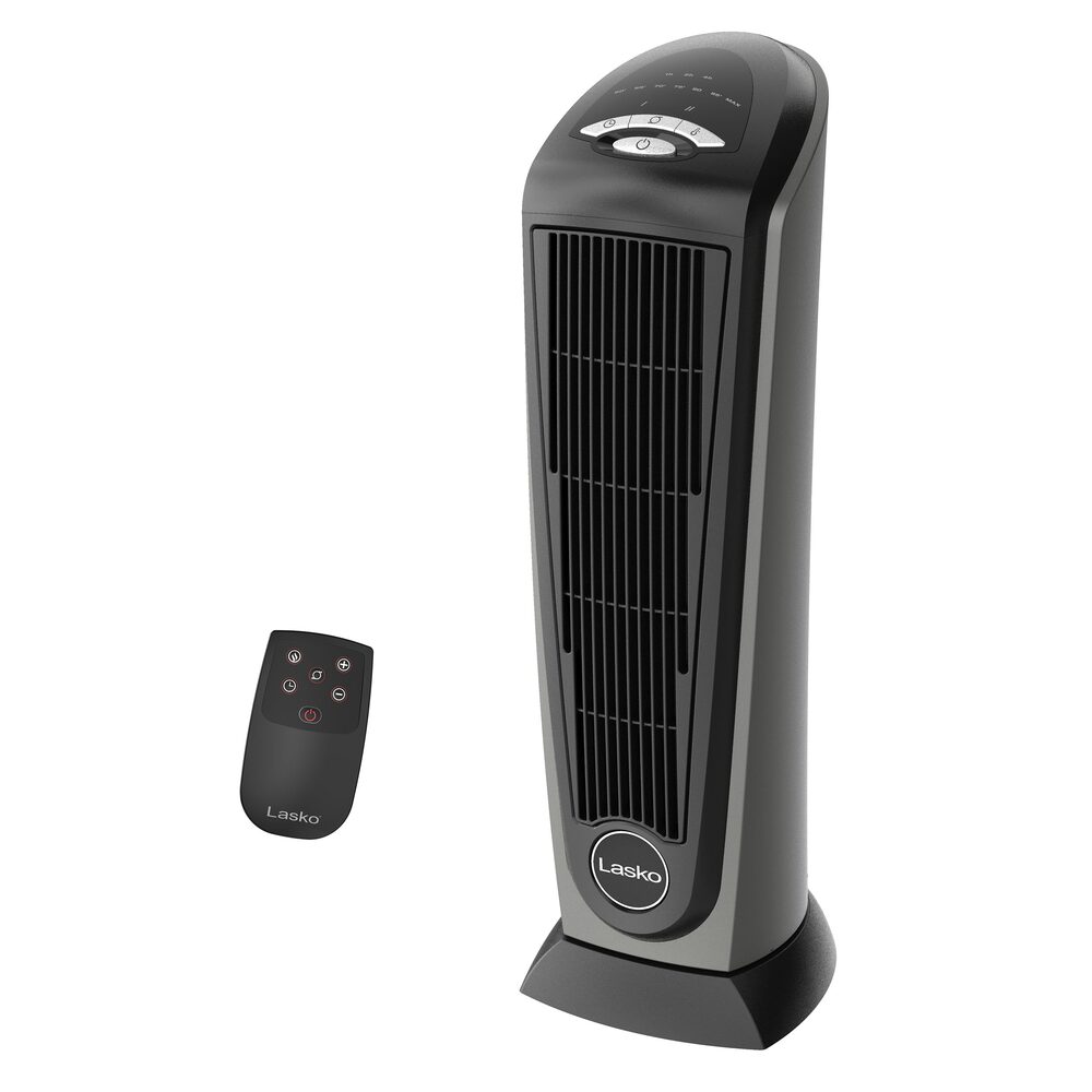 Lasko 1500W Ceramic Tower Space Heater with Remote, Thermostat, Timer