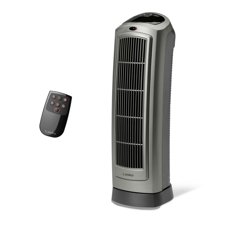 Lasko Portable Oscillating Ceramic Space Heater Tower with Digital Display, Remot