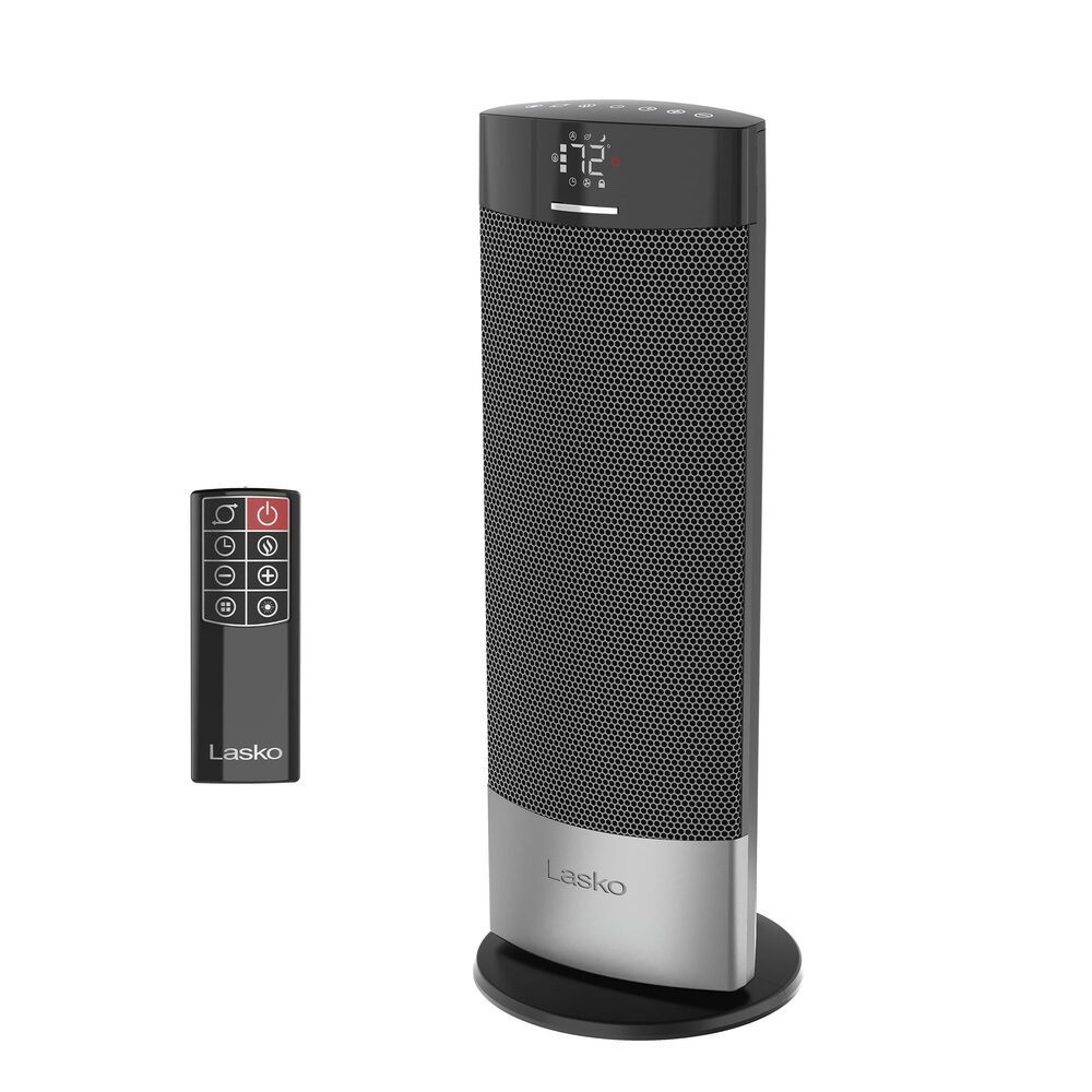 Lasko Ellipse Ceramic Tower Heater for Home with Tipover Switch, Child Lock