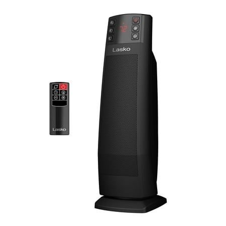 Lasko 22” Oscillating Ceramic Tower Space Heater Auto Dimming Display Tip-Switch