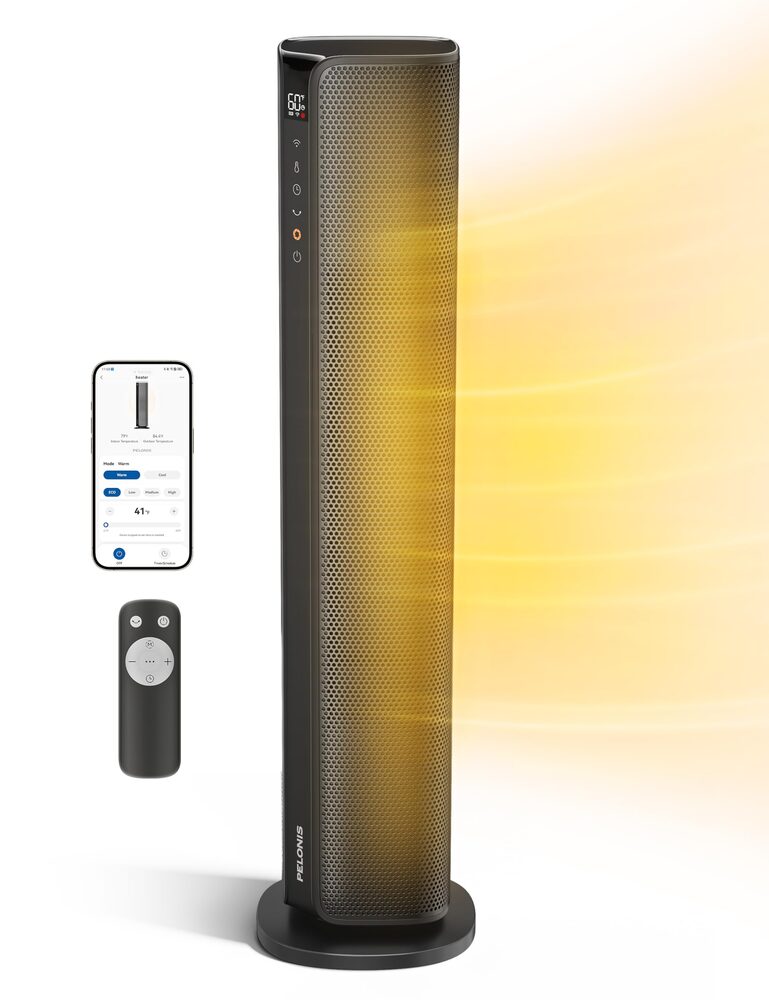 PELONIS Space Heater Large Room, 30" Smart Electric Heaters with Thermostat