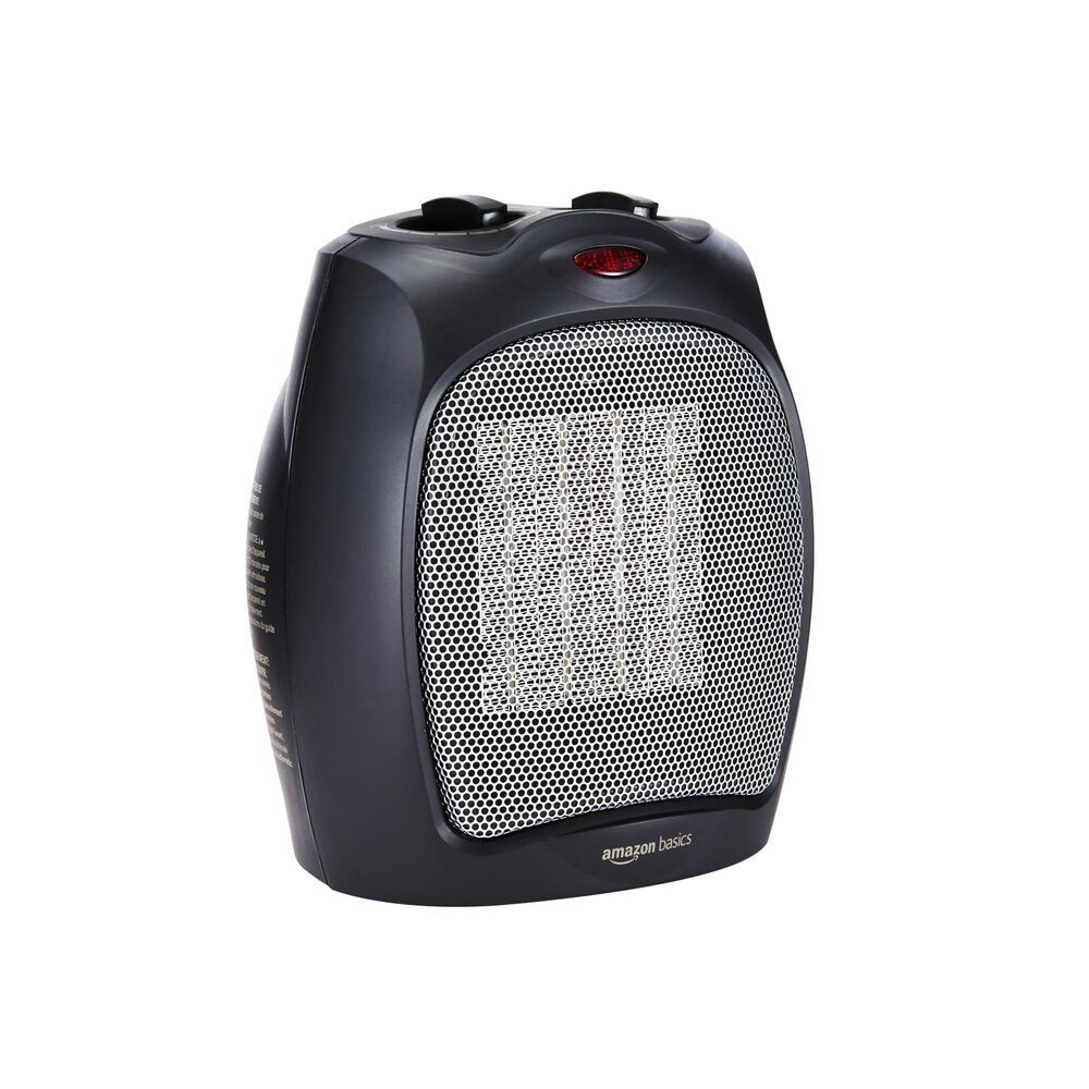 Amazon Basics Ceramic Space Heater, Portable Indoor Heating Solution,