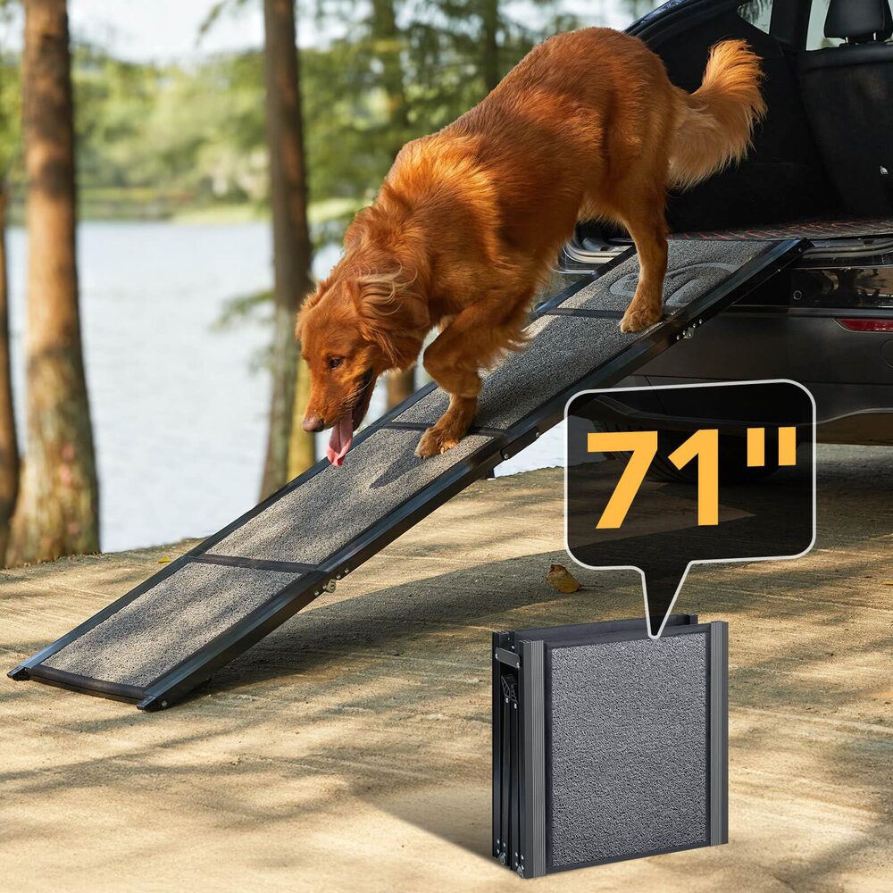 PetThem Folding Dog Ramp for Cars, 71" L × 17.2" W