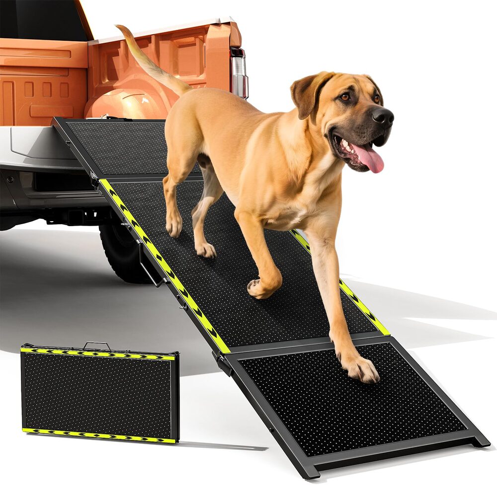 Extra Wide Portable Dog Ramp for Car, 74" L × 20" W