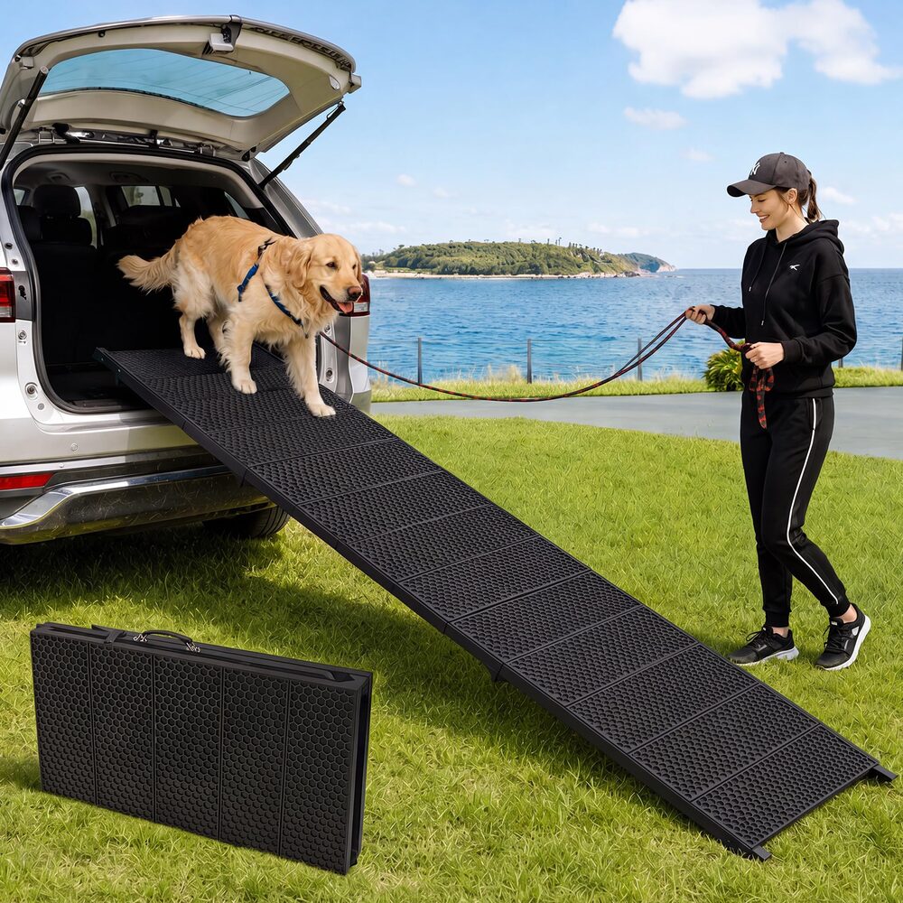 Lesguyor Dog Ramp for Cars, 90" Extra Long - Aluminum